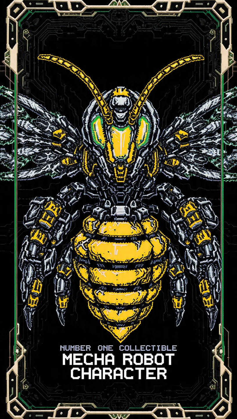 100ed 🐝Mecha Robot "🎨 Buy the Card, Unlock Fun Surprises! 🎁